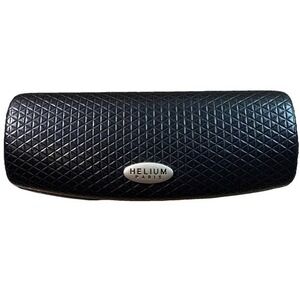 Helium Paris Black Hard Clamshell Eyeglasses Case Spring Closure With Cloth NEW